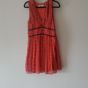 Elegant Orange Lace Dress